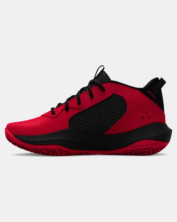 Pre-School UA Lockdown 6 Basketball Shoes in Red image number 1